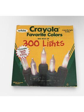 New Vintage Crayola Favorite Colors 100 Light Set WHITE Holiday Wedding Camping